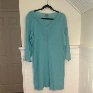 J. Jill Blue Cotton Tunic Shift Dress size Medium
